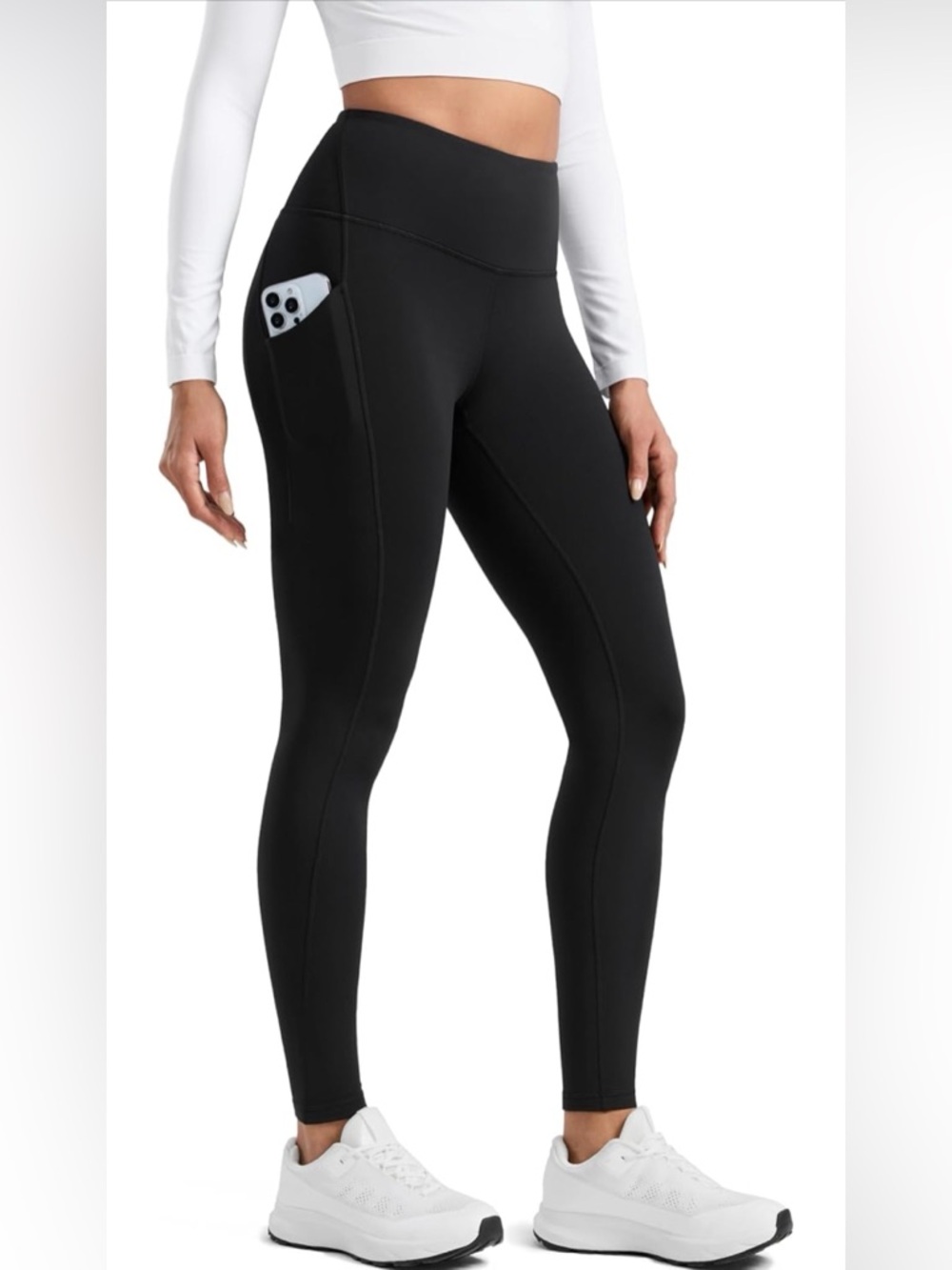CRZ YOGA Water-Resistant Fleece Athletic Leggings L